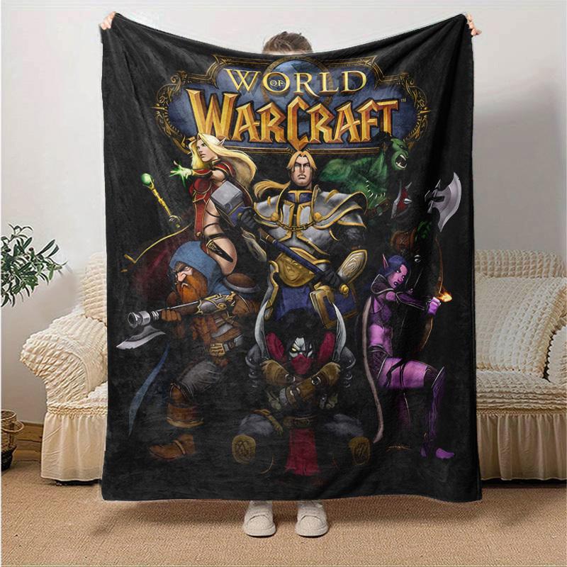 1pc World of Warcraft: A Magical Home Decor Gift, Cozy Flannel Blanket for Bedroom, Living Room, Travel, Camping, Car, Beach, Office Naps, Perfect as