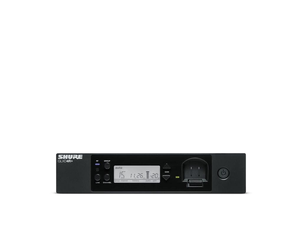 Shure Полурэковая база приемника Отдельный предмет до 60 м Цифровая беспроводная система GLX-D4R+ Замена/Дополнительный/2,4 ГГц Простое/Стабильное соединение/Увеличенный диапазон/GLX-D+ []