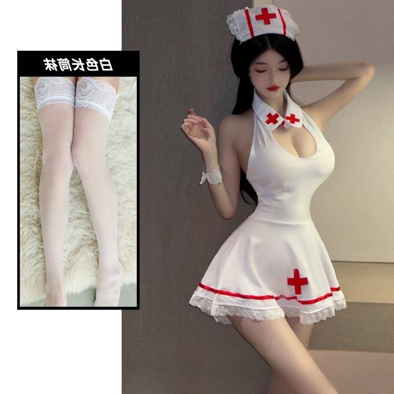 Seductive Japanese Cosplay Lingerie Set - Sexy Nurse Nightwear for Women