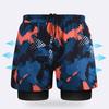 Yousheng Men Swim Shorts Slim Fit Double Layers Quick Dry Conservative Breathable Swimming Elastic Waist Printed Swimming Trunks Water Sports Clothes