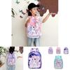 Cute Unicorn Pattern Lightweight Nylon School Backpack For Girls In Bright Colors