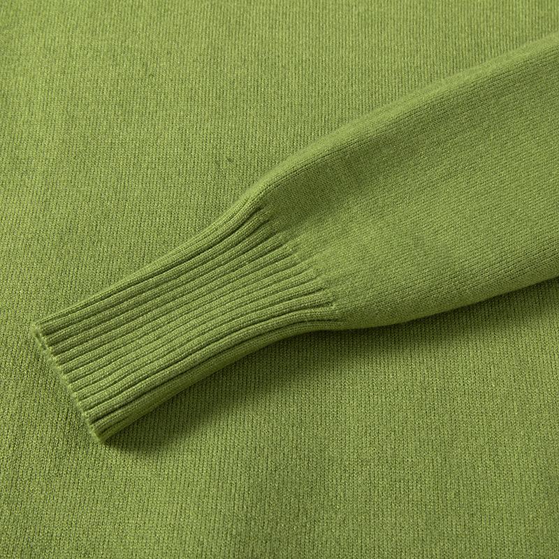 Зимний женский вязаный свитер с добавлением бархата и утолщением однотонный пуловер с полувысоким воротником