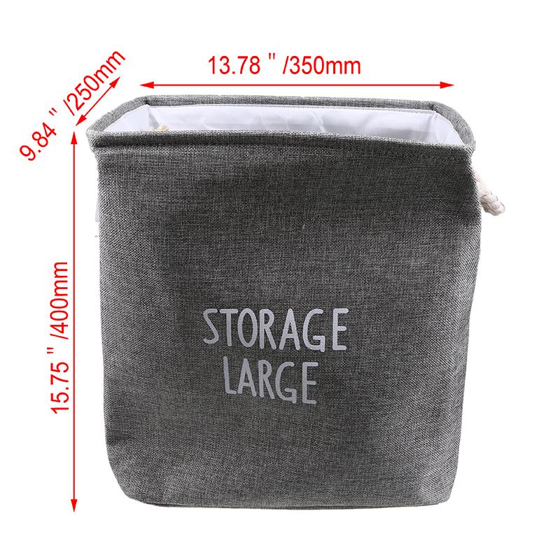 Foldable Cotton Linen Storage Basket Large Capacity Laundry Hamper with Handles for Toys Clothes Home Organizer Bin