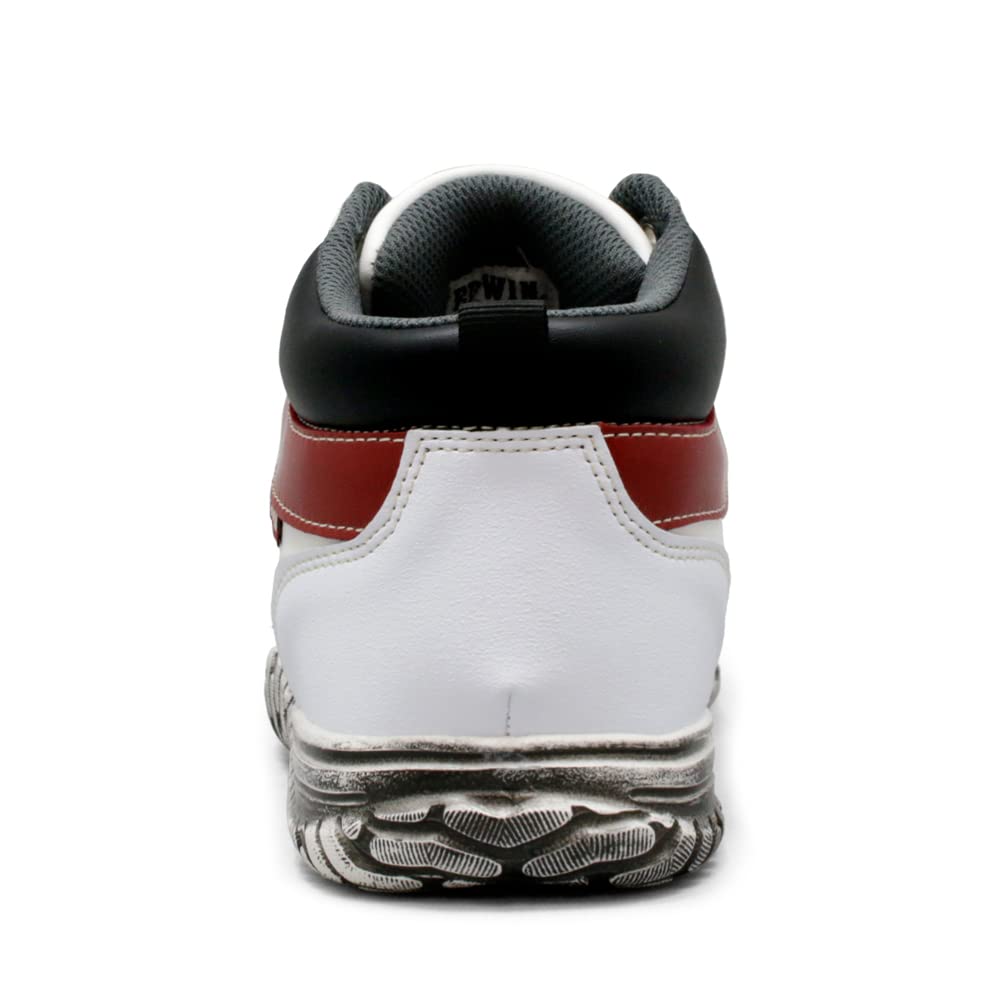 Edwin Esm102 Safety Special Steel Toe Work Safety Size Men's High-Top Shoes, Non-Slip, Lightweight, Sole, Cap, Shoes, Shoes, White, 27.0cm