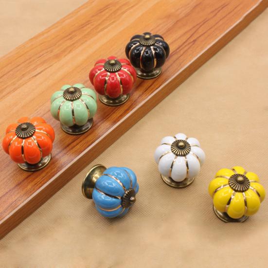 Ретро керамический тыквенный шкаф, дверной ящик, комод, ручка-ручка