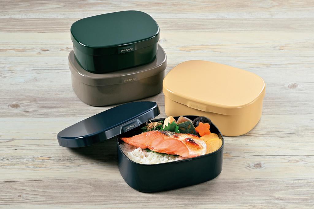 Tatsumiya HAKOYA Быстро моющийся ланч-бокс, Сделано, Можно использовать в микроволновой печи и посудомоечной машине, Одно касание, Япония, Большой, 900 мл, Серый,
