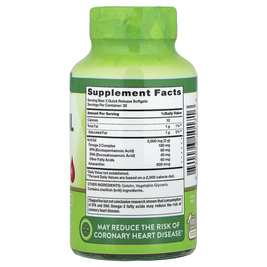 Nature's Truth Antarctic Krill Oil, 2,000Mg, 60 Softgels (1,000Mg Per Softgel)