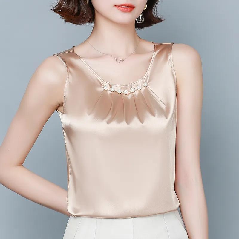 Атласный жилет без рукавов, камзол, женская одежда, жилет с кружевной строчкой внутри и снаружи весной и осенью, женская свободная нижняя рубашка в западном стиле Tide