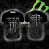 Мужская спортивная футболка Monster Energy с 3D-печатью - Стиль размытых чернил - Летняя, удобная, дышащая, быстросохнущая спортивная футболка