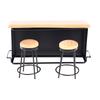 3Pcs/set 1:12 ollhouse Mini Bar Set - Wooden Pub Counter with 2 Stools