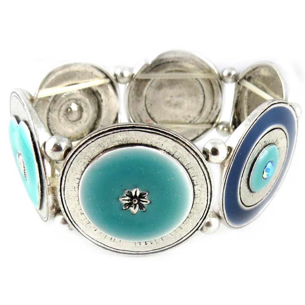 Les Trésors De Lily [D9669] - Ivory Blue 'Babouchka' Designer Bracelet