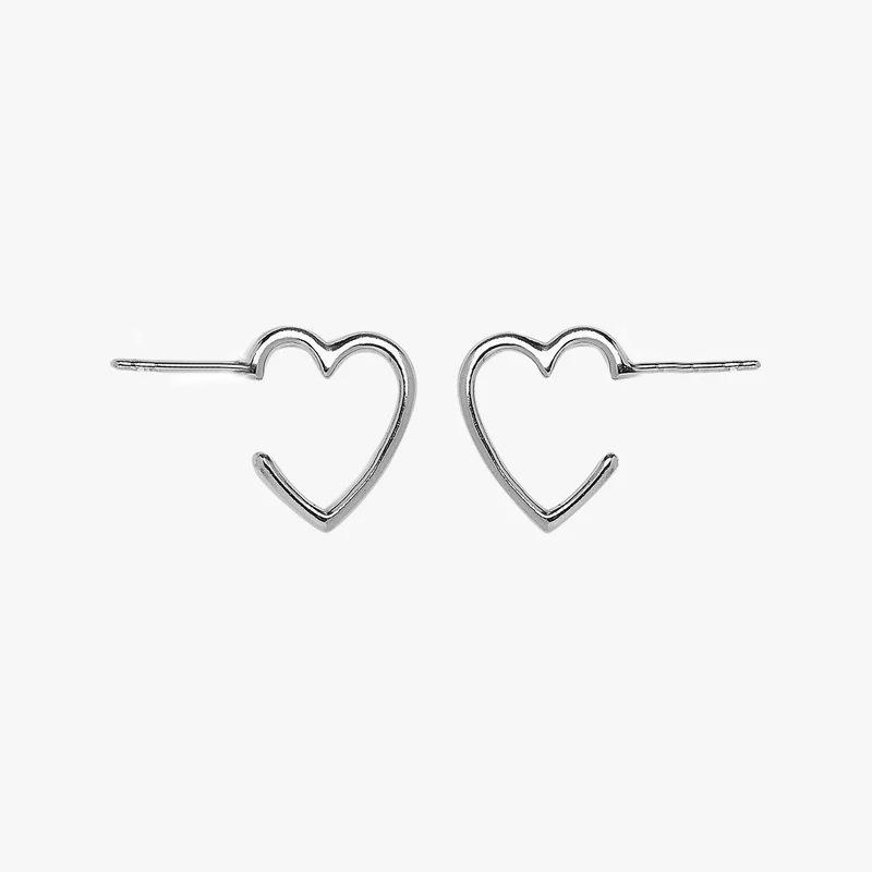 Hollow Heart-Shaped Stud Earrings, Cold Wind, Korean Simple Hong Kong Style Earrings, Personalized Trendy And Versatile Earrings, Earrings For Women