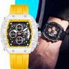 Luxury Mens Watches Fashion Square Waterproof Men's Quartz Wristwatches Military Sports Chronograph Montre Homme