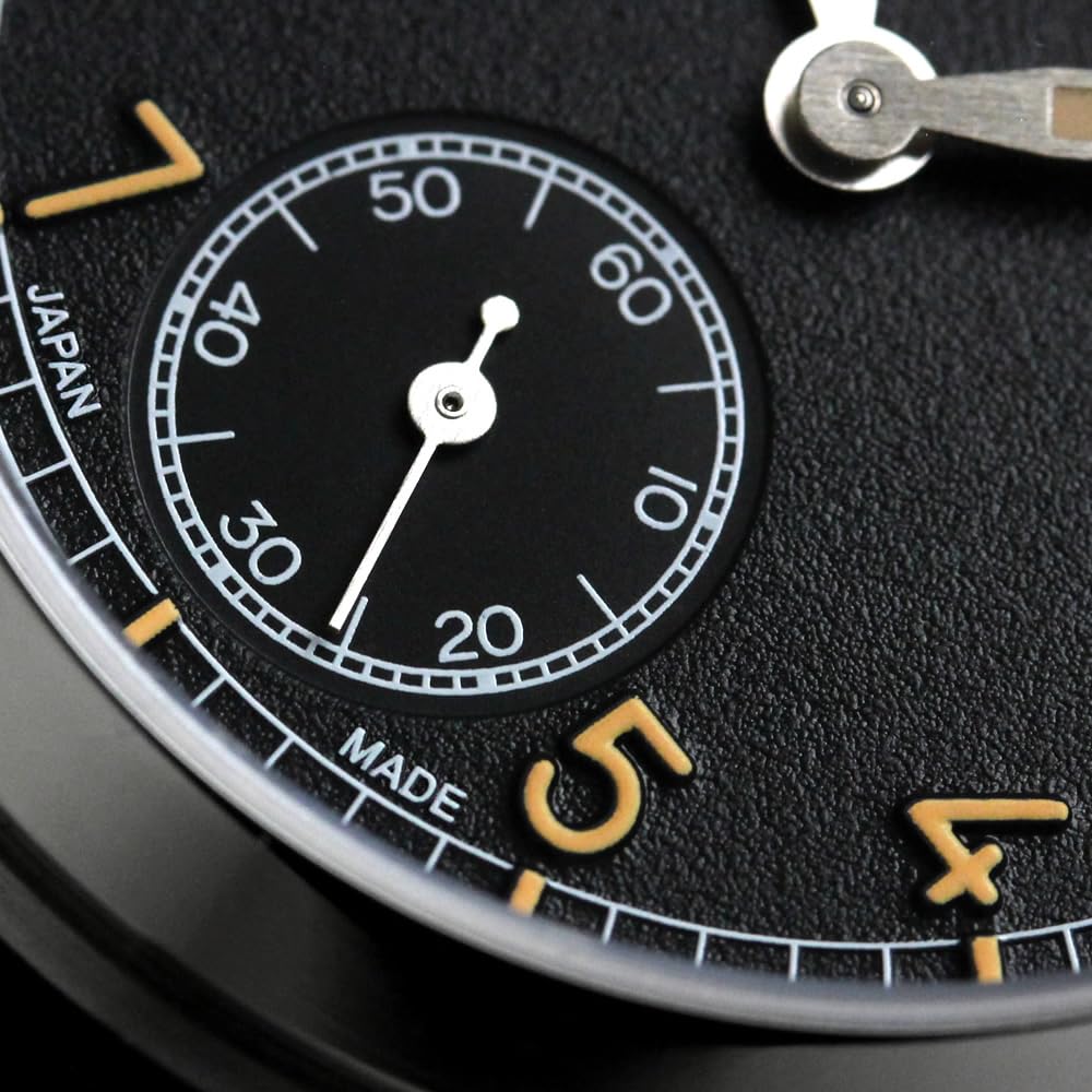 Часы KNIS Varnish Made in Japan с ретро-ремешком, сапфировым стеклом, водонепроницаемостью 10 АТМ, черным циферблатом, черной кожей, мужские KN003-BKBKLE