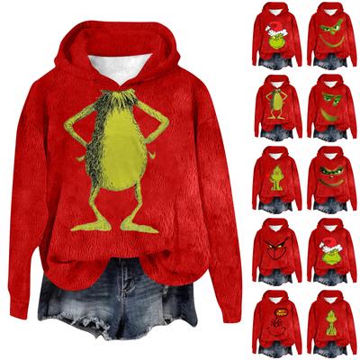 Женская фланелевая толстовка с капюшоном и длинными рукавами с рождественским принтом