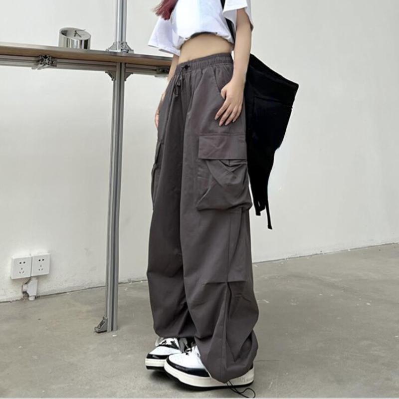 2023 Женские повседневные спортивные брюки, однотонные брюки с низкой талией, широкие мешковатые брюки на шнурке, уличная одежда больших размеров, спортивные штаны Y2k