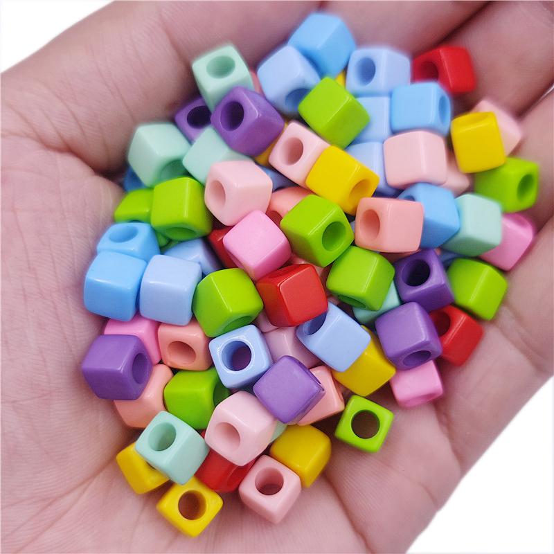 Творческие 40 шт 7 мм DIY квадратные свободные бусины подвески ожерелье браслет конфетный цвет для изготовления ювелирных изделий