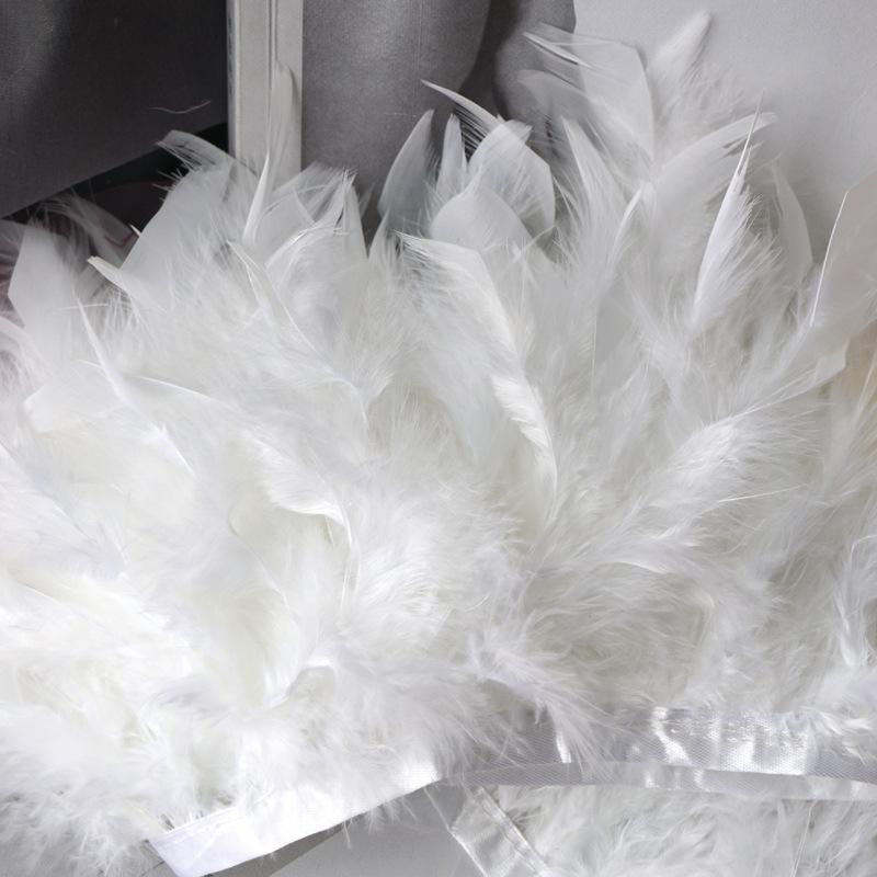 Long Turkey Fur Feather Cloth Strips Fire Edge Stage Performance Clothing Accessories Skirt Diy Decorative Materials