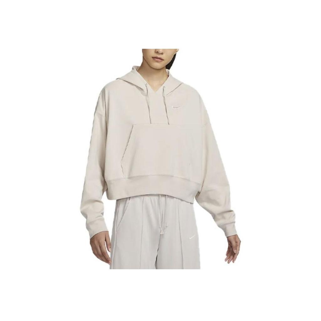 Nike Спортивная однотонная свободная вязка с капюшоном женские толстовки с капюшоном светло-красный цвет дерева-коричневый DM6418-104