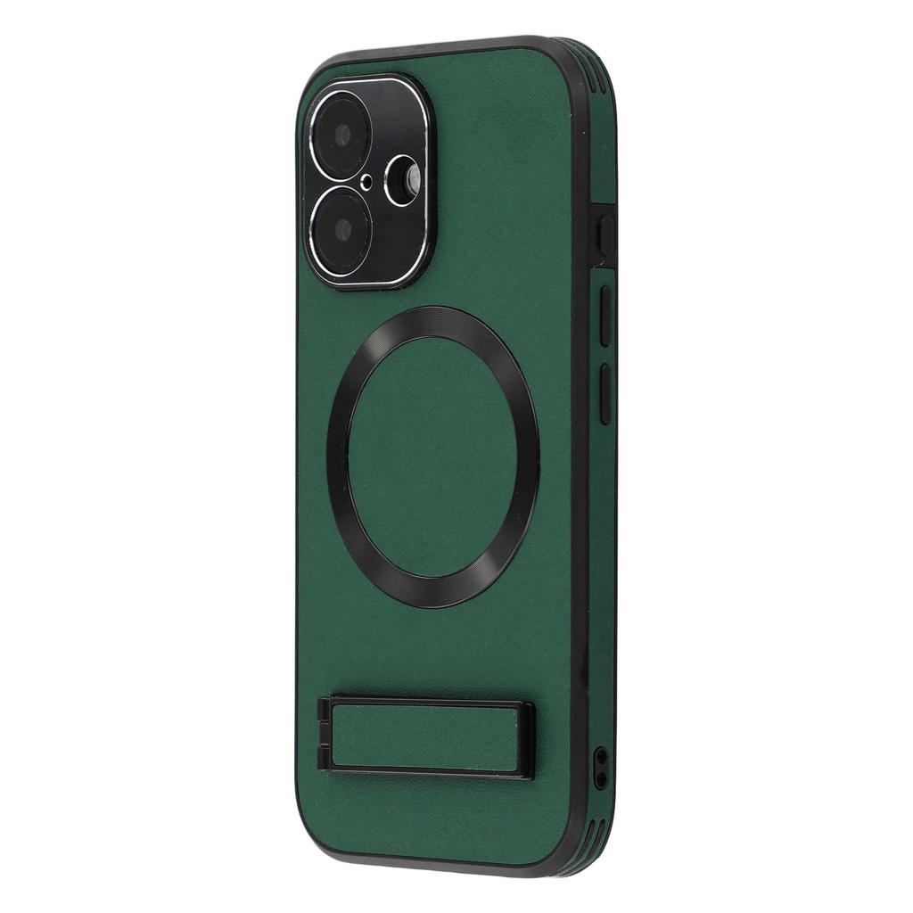 Чехол-подставка для iPhone 16, совместимый с MagSafe, задняя крышка для телефона из ПК+ТПУ+ПУ