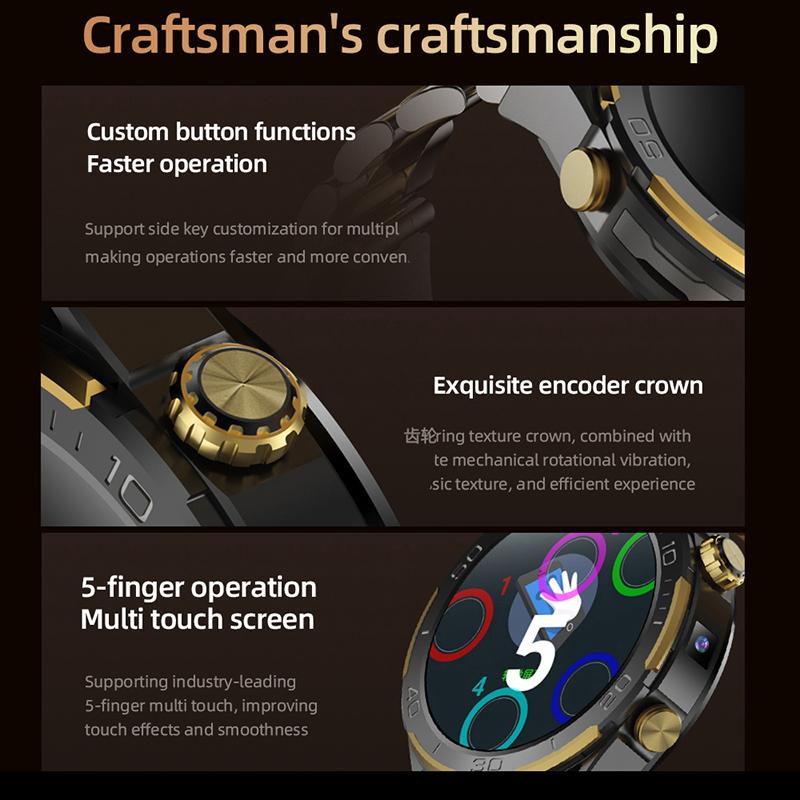 Умные часы 5G Wifi DDR4 6+128G GPS SIM-карта Умные часы 4G телефон часы 1,5-дюймовый AMOLED двойная камера 6G+128G память