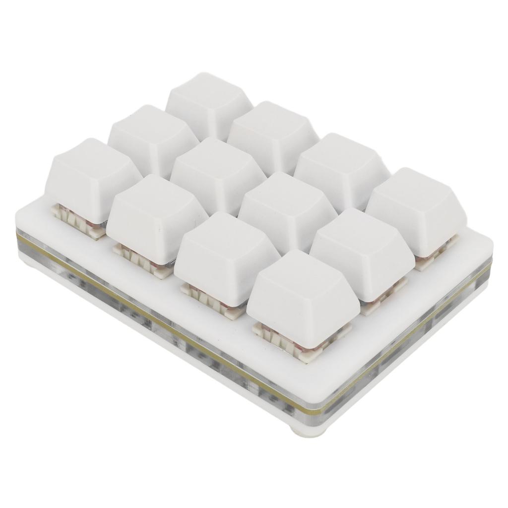 12-клавишная механическая игровая клавиатура с USB-подсветкой, светодиодной подсветкой, возможностью горячей замены, красным переключателем из ABS 