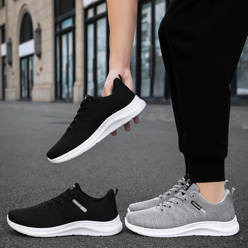 Men's Shoes Sports Shoes Autumn New Breathable Mesh Shoes Soft Soles Not Tired Feet Running Shoes Versatile Lace-up Men's Single Shoes