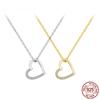 Genuine 925 Sterling Silver The Shape of Love Chain Necklace for Women Fine Jewelry 18.11'' Collar