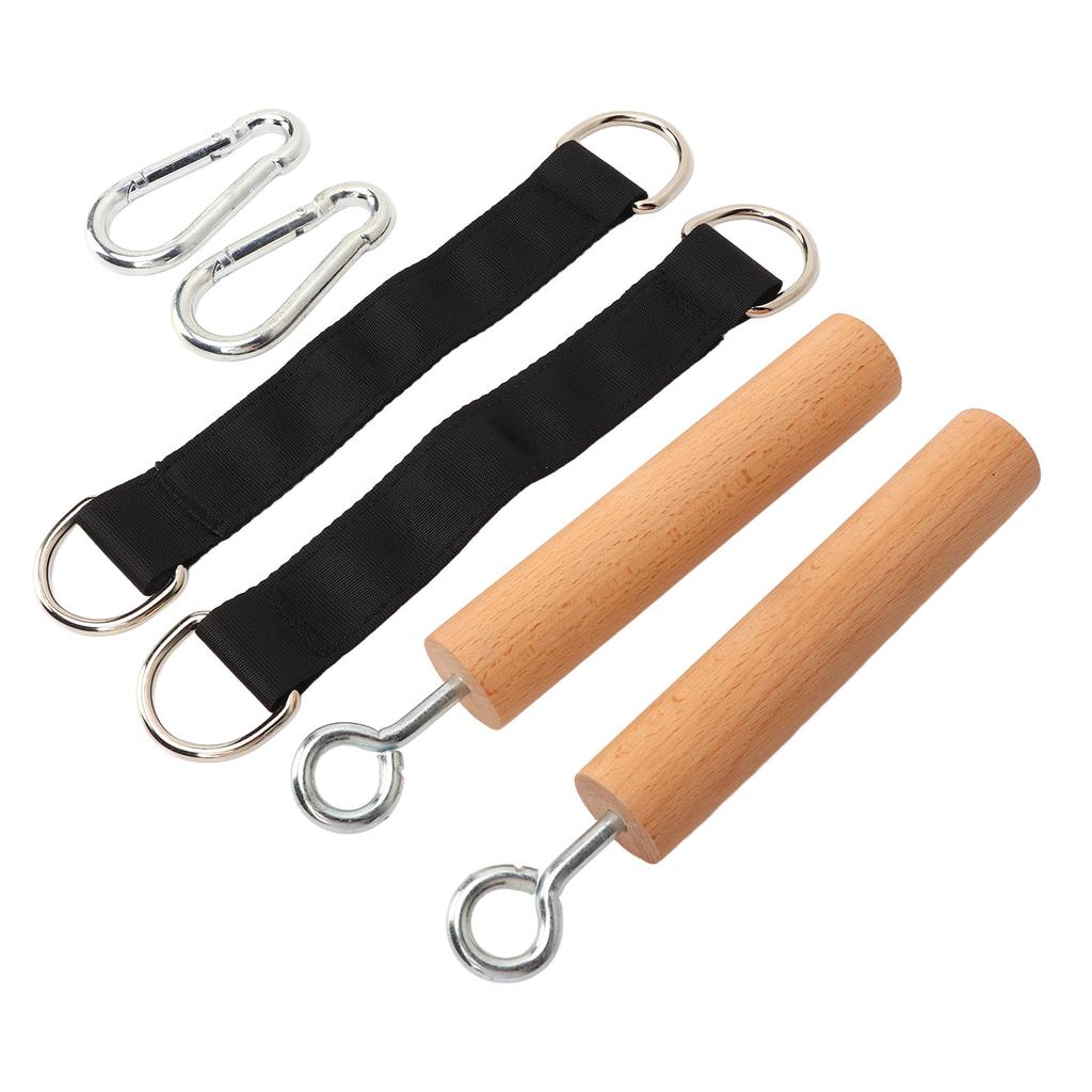 Wooden Pull Up Grips Wooden Finger Strength Trainer Home Gym Upper Body Core Grip Strength Training Handle Pull Up Fitness Accessories