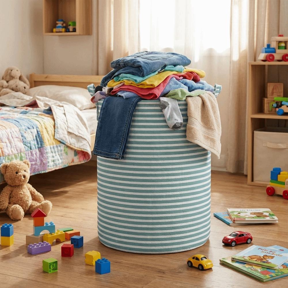 Non-Woven Fabric Dirty Clothes Storage Basket Folding Clothes Storage Organizer Bedroom