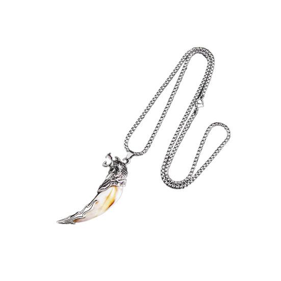 Мужское ожерелье с кулоном в виде волчьих зубов, гальваническое покрытие в стиле панк, легкая форма, ювелирные изделия для шеи, повседневная вечеринка