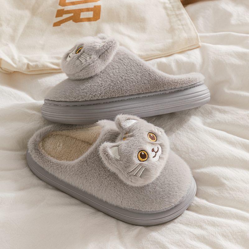 2024 зимние пушистые кошачьи тапочки для мужчин удобная домашняя обувь мужские белые кошачьи меховые мюли пушистые домашние кошачьи тапочки унисекс для спальни