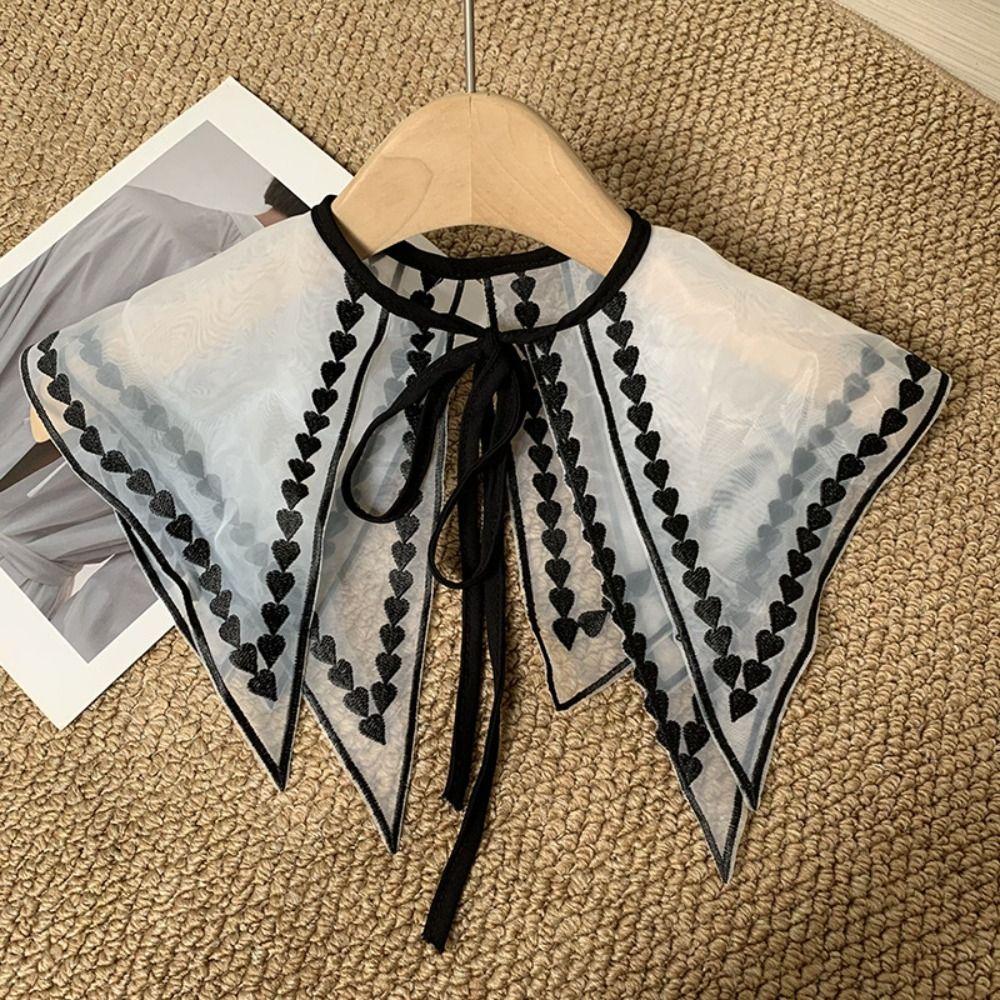 Mesh Crochet Shawl Detachable Collar Sweet Blouse Shoulders Fake Collar Summer