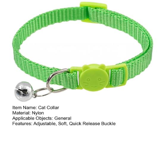 Ошейник для кошек с колокольчиком, мягкий, безопасный ошейник для кошек с быстросъемной пряжкой, регулируемый нейлоновый ошейник для кошек и щенков