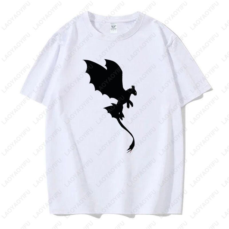 Toothless Light Fury Shirt How To Train Your Dragon for Men Women TShirt Movie Couple Matching Cotton Simple Tee for Unisex Gift