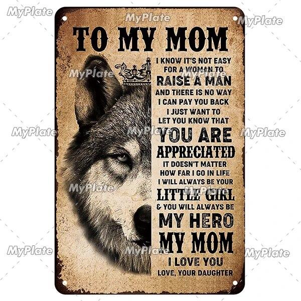 Vintage To My Mom Metal Sign Love Tin Sign Decoration Plaque Home Wall Decor Bar Sign Home Decor Poster Drop Shipping