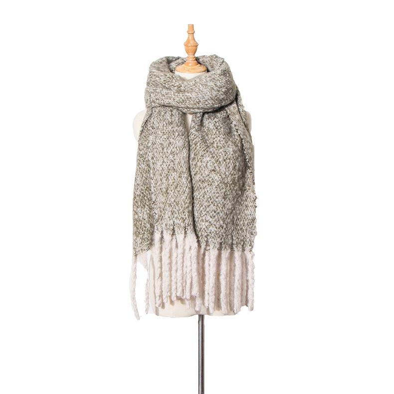 Autumn and Winter Circle Sand Thick Tassel Flower Matching Scarf Shawl Thick Braid Thickened Tonglu Scarf