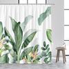 Тропические листья растений Занавеска для душа Колибри Пальмовый лист Монстера Бабочка Акварельное искусство Ткань Домашний декор Ванная комната Curta