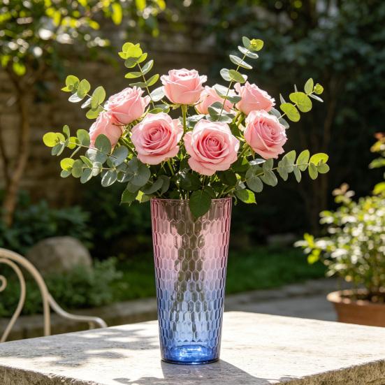 Clear Flower Vase for Centerpiece Thickened Plastic Modern Vase Gradient Color