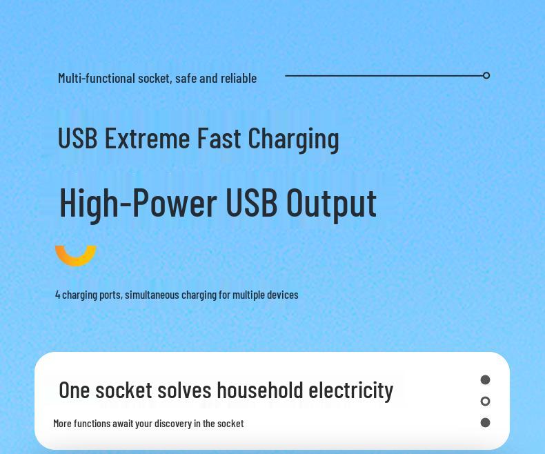 USB Smart Power Strip with Multiple Sockets, Universal European & UK Plug Board, Pure Copper Contacts