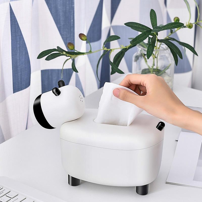 Телескопическая коробка для салфеток с держателем для зубочисток, коробка для салфеток с мультяшными животными, пластиковая прямоугольная ручка для бумаги