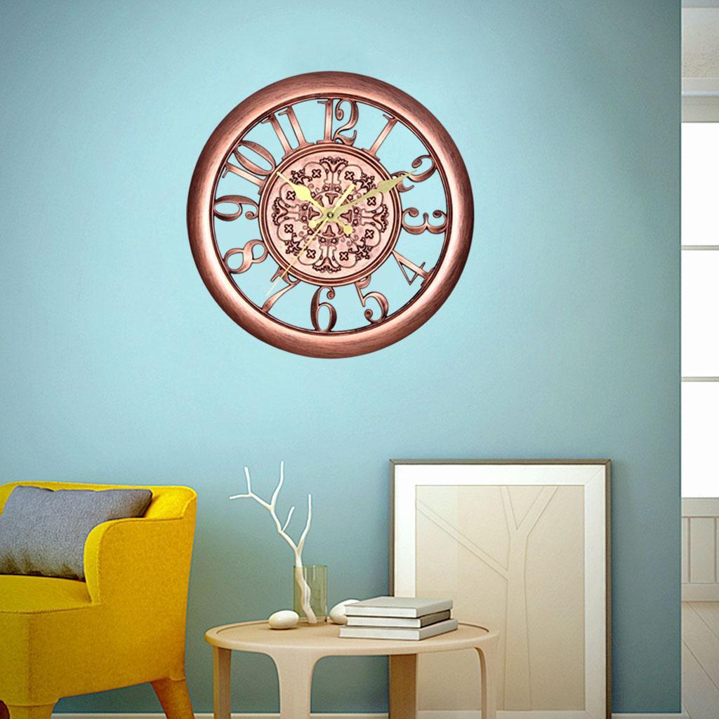 11 дюймов ретро настенные часы декоративные не тикающие для офиса дома