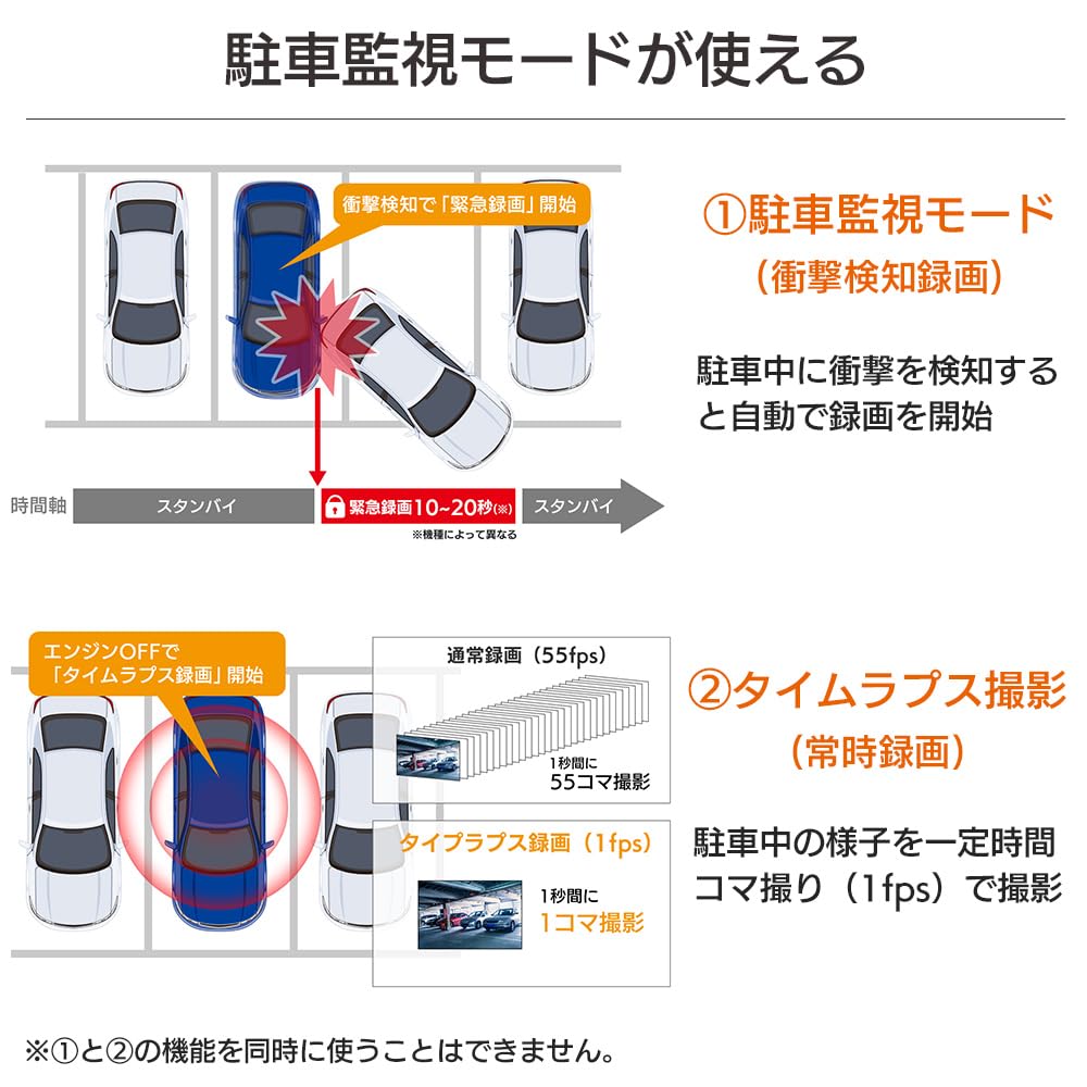 DreamMaker Parking Monitoring Cable Front and Rear Cameras 60fps STARVIS IMX462 Sensor Drive Recorder Digital Inner Mirror Mirror Type Inch 2 Cameras