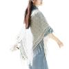 Elegant Spring Crochet Shawl For Women Fringed Knitted Shoulder Wrap Great For Cool Evening And Beach Vacation Wear