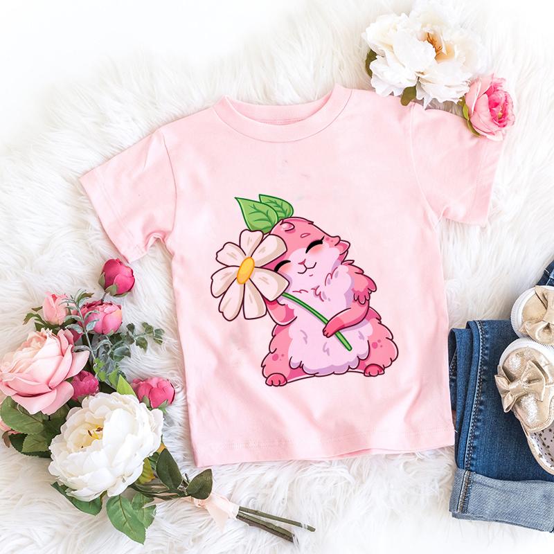 Kids Girl T Shirt Summer Baby Cold Drink Tops Toddler Tees Clothes Children Clothing Cartoon T-shirts Short Sleeve Casual Wear