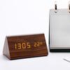 Wood Clock Electronic Clock Digital Clock Wooden Alarm Clock Triangle Creative Gift Clock