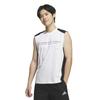 Adidas Майка без рукавов Adptn Стандартный крой Горизонтальные полосы Текстурированный Двойной трикотаж Майка без рукавов KQD53 Белая Футболка Футболка Мужская (JM2086) J/XL