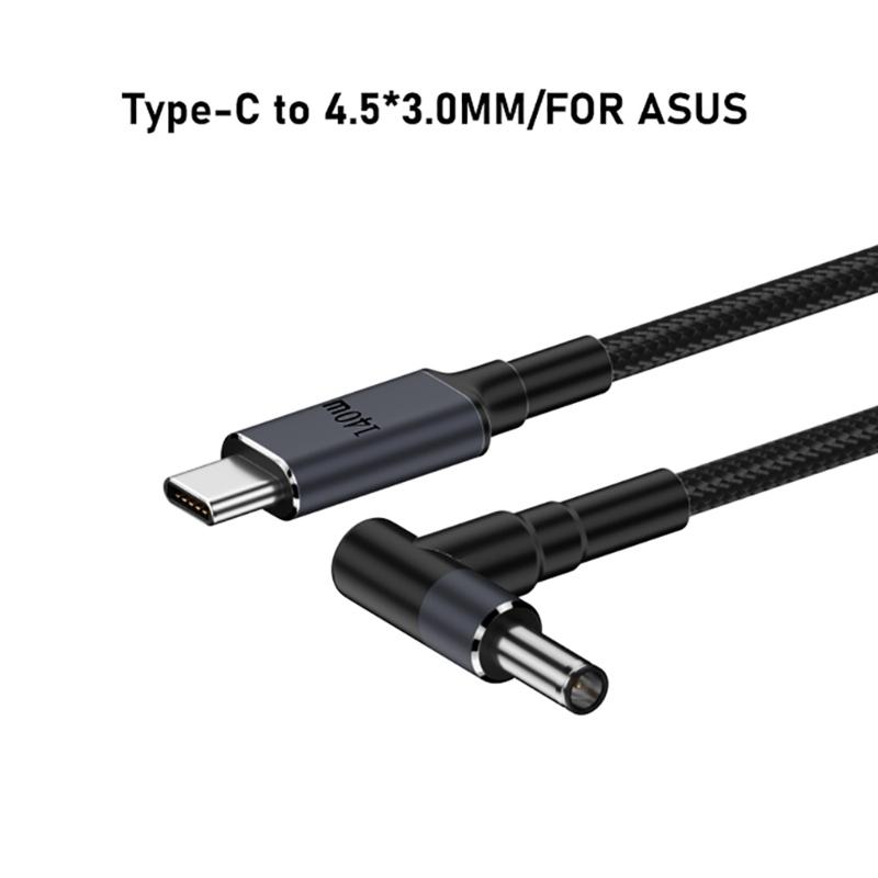 140 Вт PD USB Type C штекер постоянного тока 5,5x2,5 мм/5,5x2,1 мм/4,5x3,0 мм/6,0x3,7 мм/7,4x5,0 мм кабель для зарядки ноутбука