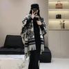 2025 Autumn New Chinese Fringed Ink Painting Shawl Women's Versatile Fashion Thickened Warm Cloak Scarf
