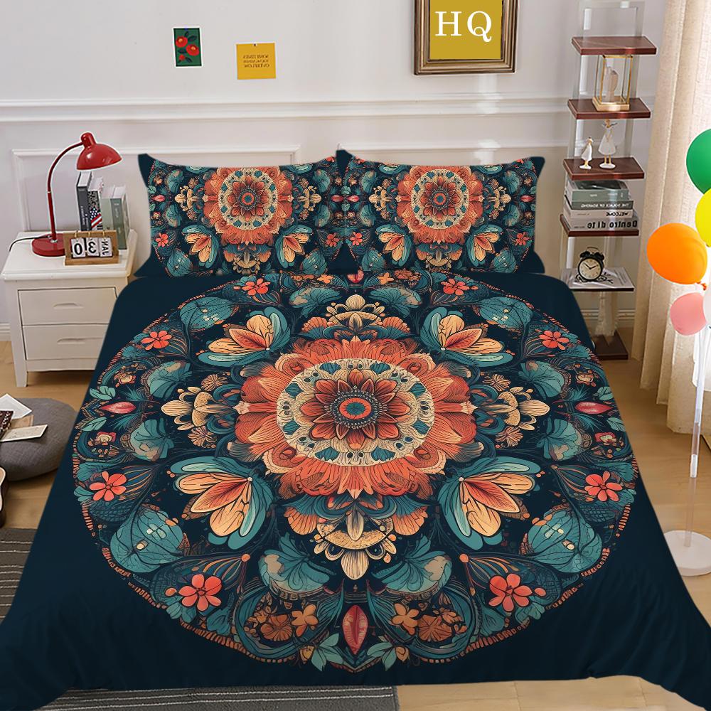 Комплекты постельного белья, красивый пододеяльник с изображением мандалы, мягкий полный двойной размер для женщин, комплект постельного белья высокого качества, домашнее постельное белье
